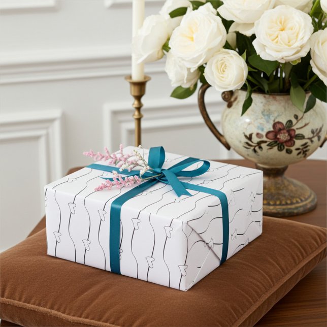 Links zu Schwarz und Weißem Herzen Paare Wrapping  Geschenkpapier (Von Creator hochgeladen)