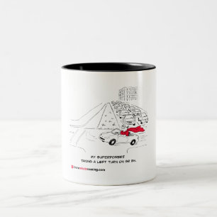 Linksabbiegen auf SR 54 Zweifarbige Tasse