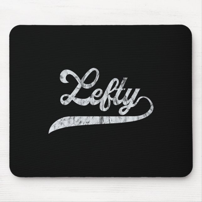 Linkshänder Stolz Southpaw Softll Schrift Mousepad (Vorne)