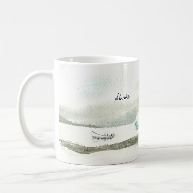 Linkshändige Alaska-Boots-Reise Kaffeetasse (Links)