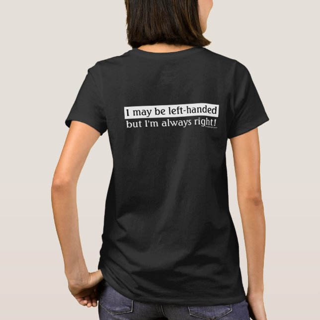 Linkshändige Leute (hinter) T-Shirt (Rückseite)