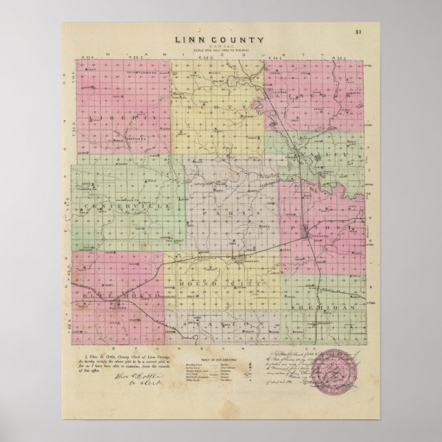 Linn Landkreis, Kansas Poster (Vorne)