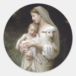 L'Innocence 1893 William - Adolphe Bouguereau Runder Aufkleber