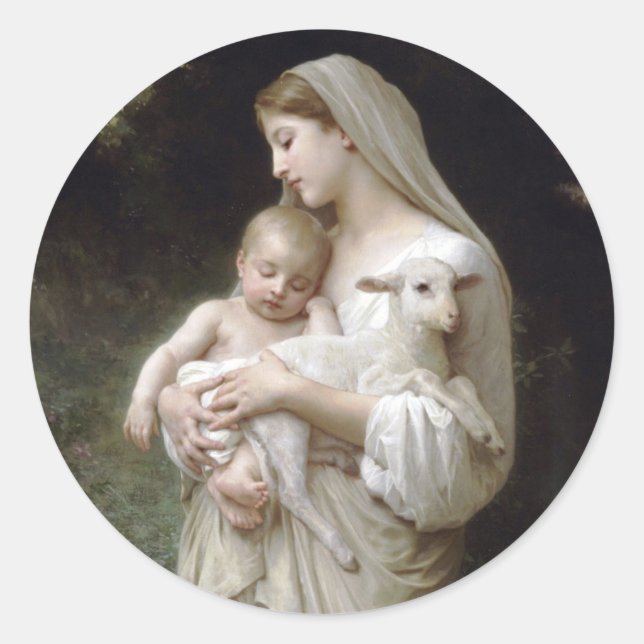 L'Innocence, William-Adolphe Bouguereau Runder Aufkleber (Vorderseite)
