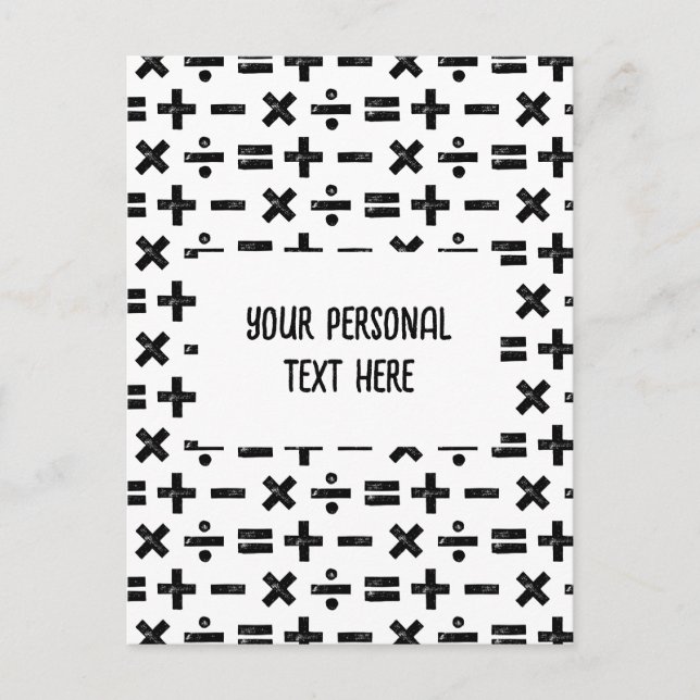 Lino Cut & Custom Text Postkarte (Vorderseite)