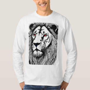 Linocut, Kunst, die abstrakten Löwen zeichne, kühn T-Shirt