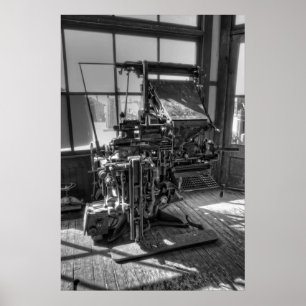 Linotype Newspapier Layout Machine Poster