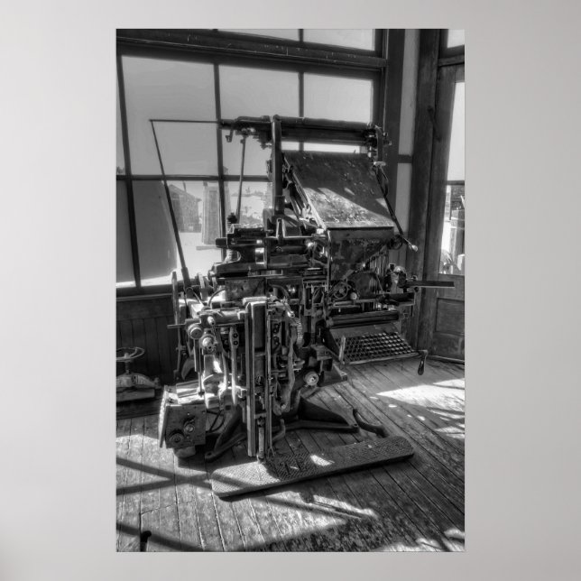 Linotype Newspapier Layout Machine Poster (Vorne)