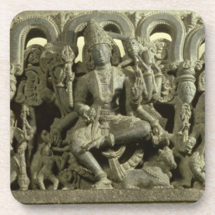 Lintel, der die Dreiheit darstellt: Siva, Brahma Untersetzer