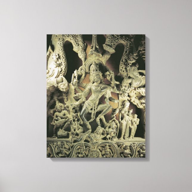 Lintel mit Shiva Nataraja, Kakatiya-Dynastie Leinwanddruck (Vorderseite)