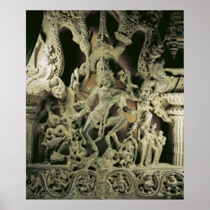 Lintel mit Shiva Nataraja, Kakatiya-Dynastie Poster