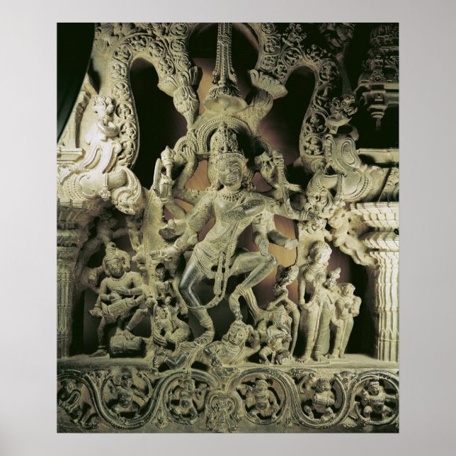 Lintel mit Shiva Nataraja, Kakatiya-Dynastie Poster (Vorne)