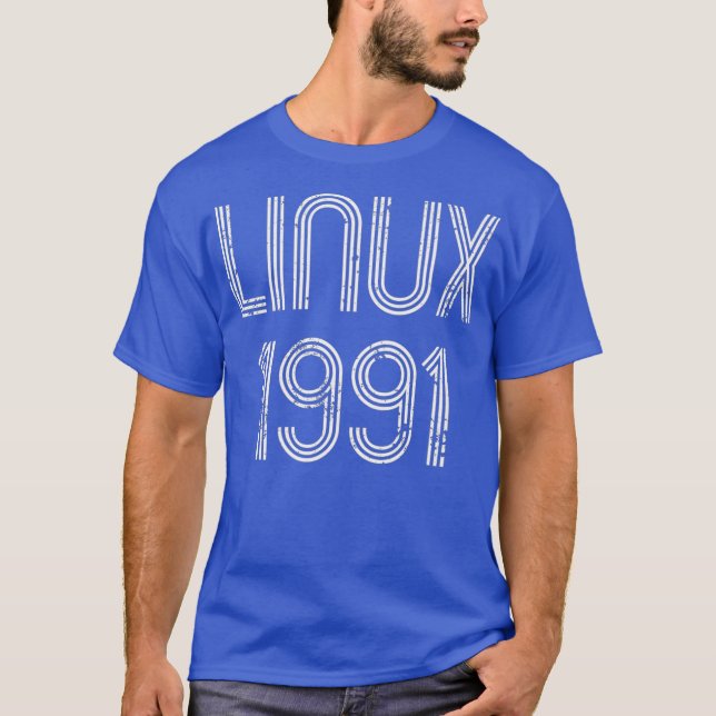 Linu 1991 für Freie Software Geeks Distessed T-Shirt (Vorderseite)