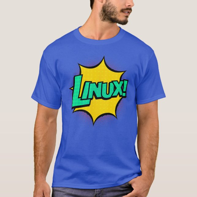 Linu IT Systems Engineer Geek Nerd Retro Comic T-Shirt (Vorderseite)