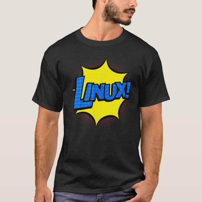 Linu IT Systems Engineer Nerd Geek Retro Comic T-Shirt (Vorderseite)