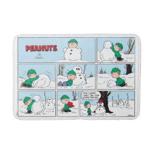 Linus baut einen Schneemann Badematte