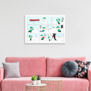 Linus baut einen Schneemann Leinwanddruck