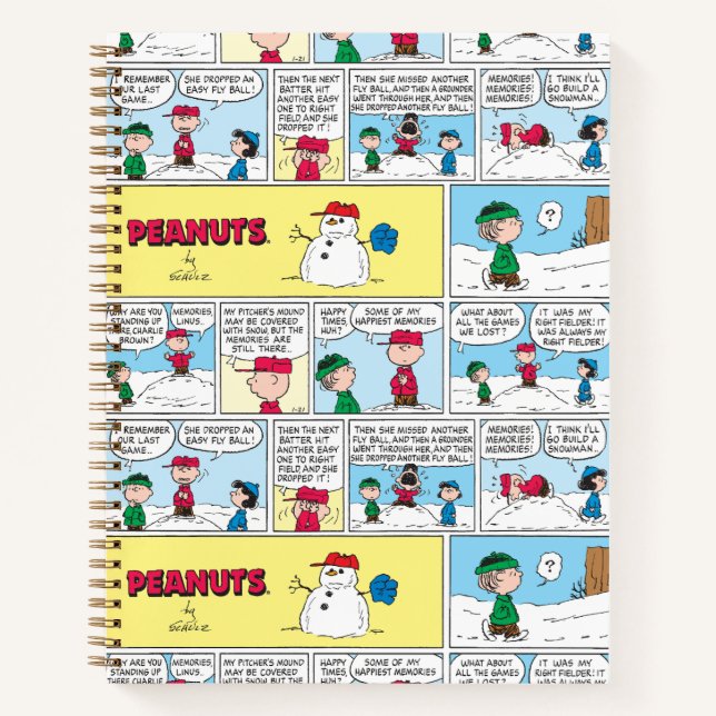 Linus baut einen Schneemann Notizbuch (Vorderseite)