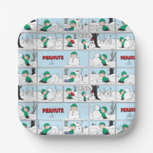 Linus baut einen Schneemann Pappteller