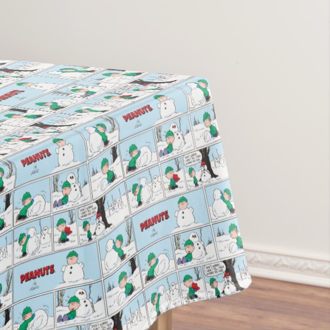 Linus baut einen Schneemann Tischdecke (Beispiel)