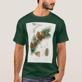Linus larix Illustration aus Medical Botany 1836 T-Shirt