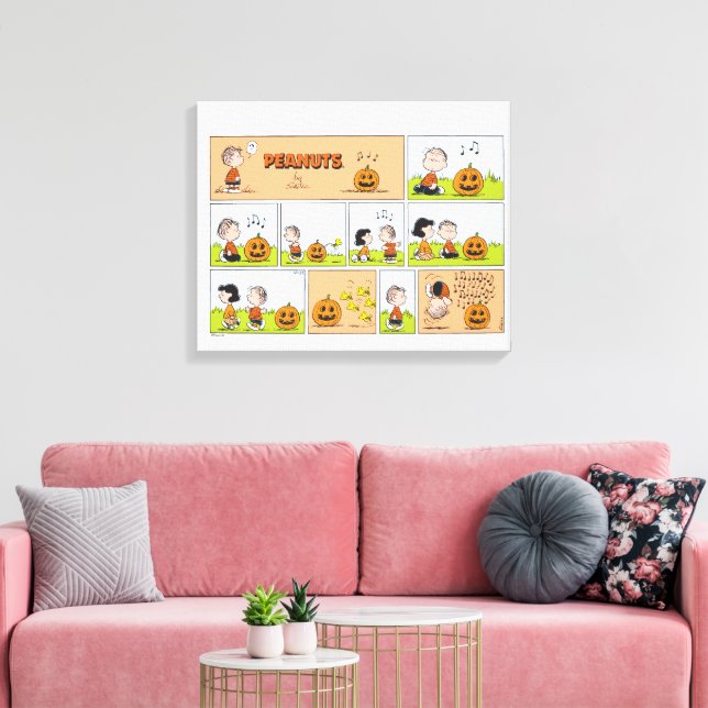 Linus & Lucy | Gesang Jack-O-Lantern Leinwanddruck (Insitu (Wohnzimmer))