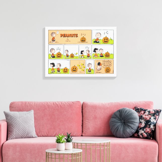 Linus & Lucy | Gesang Jack-O-Lantern Leinwanddruck (Insitu (Wohnzimmer))