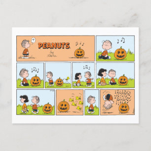 Linus & Lucy   Gesang Jack-O-Lantern Postkarte