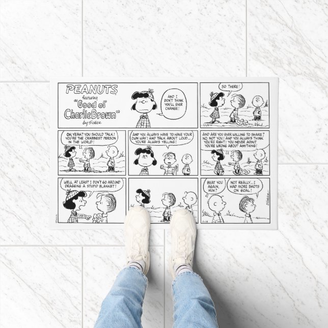 Linus Tells Lucy Sie ist Crabby Fußmatte (Indoor)