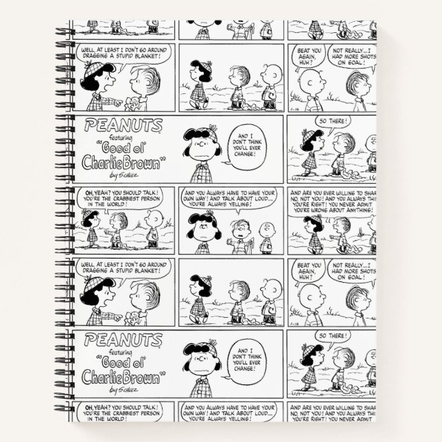 Linus Tells Lucy Sie ist Crabby Notizbuch (Vorderseite)