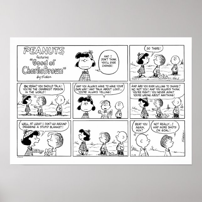 Linus Tells Lucy Sie ist Crabby Poster (Vorne)