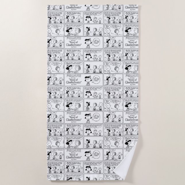 Linus Tells Lucy Sie ist Crabby Strandtuch (Vorderseite)