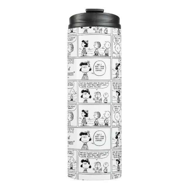 Linus Tells Lucy Sie ist Crabby Thermosbecher (Vorderseite)