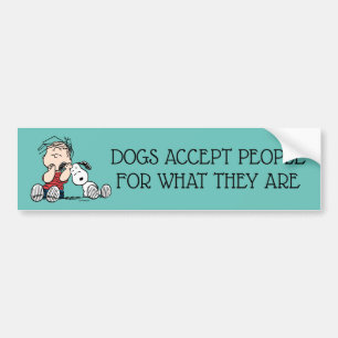 Linus tröstet von Snoopy's Ohr Autoaufkleber