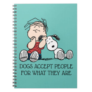 Linus tröstet von Snoopy's Ohr Notizblock