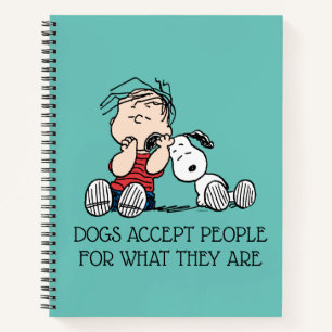 Linus tröstet von Snoopy's Ohr Notizbuch