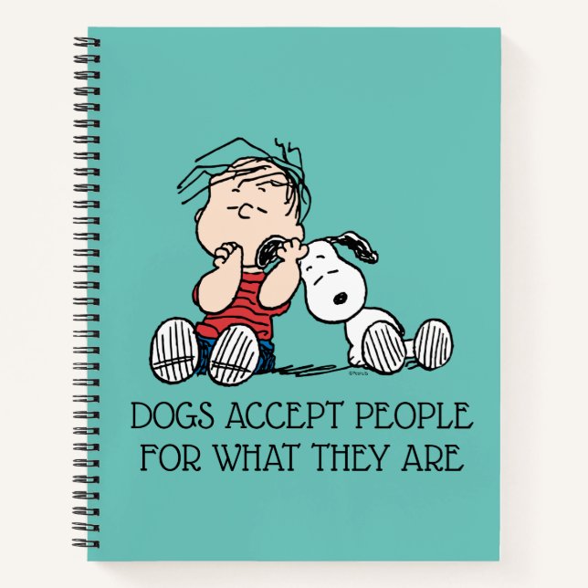 Linus tröstet von Snoopy's Ohr Notizbuch (Vorderseite)