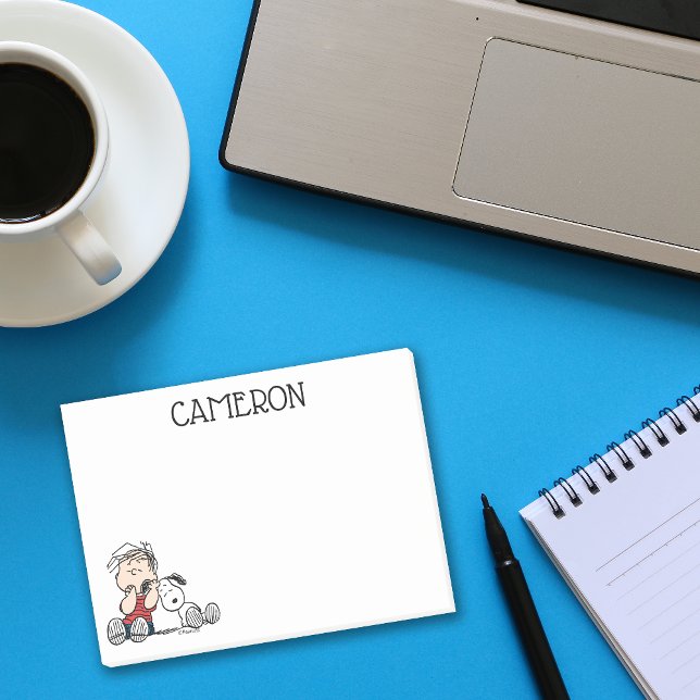 Linus tröstet von Snoopy's Ohr Post-it Klebezettel (Von Creator hochgeladen)