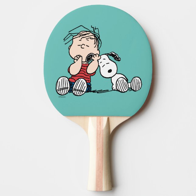 Linus tröstet von Snoopy's Ohr Tischtennis Schläger (Vorderseite)