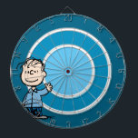 Linus Waving Dartscheibe<br><div class="desc">Karo aus dieser süße Figur Kunst von Linus winkend.</div>