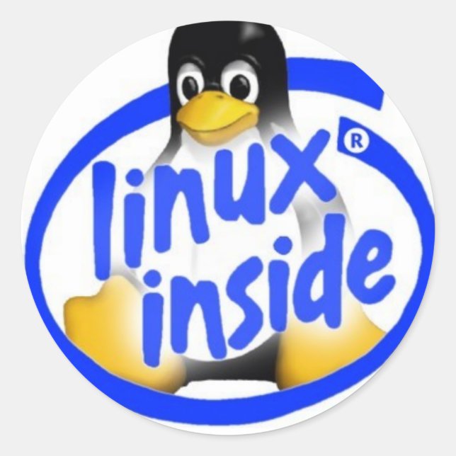 linux1 runder aufkleber (Vorderseite)