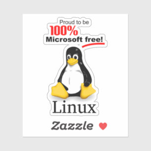 Linux 3x3 Vinyl Sticker - Microsoft Free