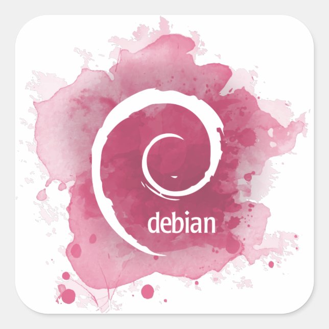 Linux Debian Quadratischer Aufkleber (Vorderseite)