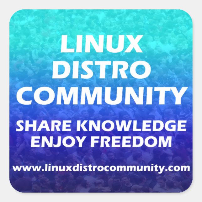 Linux Distro Community Square Sticker 2 Größen (Vorderseite)