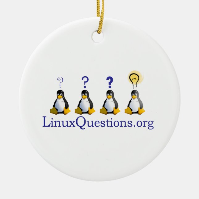 Linux-Fragen-Logo Keramik Ornament (Vorne)