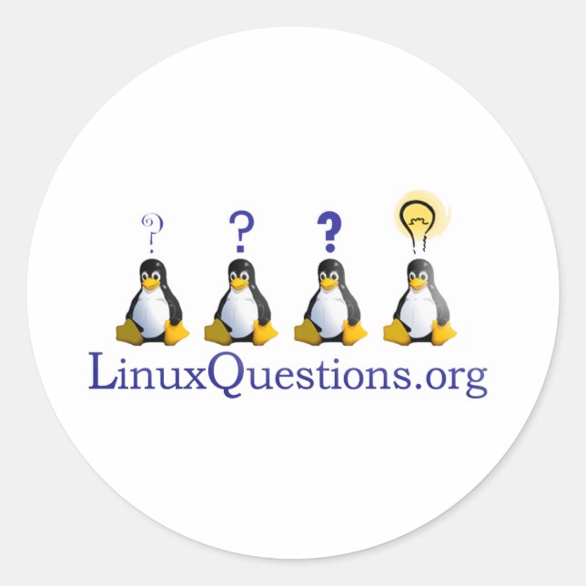 Linux-Fragen-Logo Runder Aufkleber (Vorderseite)