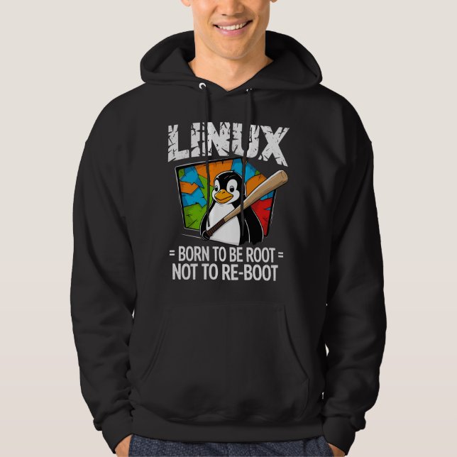Linux - Geboren um Root zu sein Hoodie (Vorderseite)