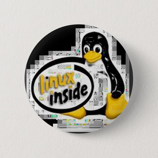 LINUX INNERHALB Tuxs das Linux-Pinguin-Logo Button (Vorderseite)