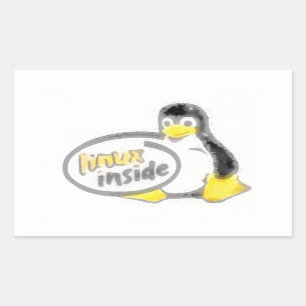 LINUX INNERHALB Tuxs das Linux-Pinguin-Logo Rechteckiger Aufkleber