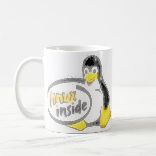 LINUX INNERHALB Tuxs das Linux-Pinguin-Logo Tasse (Links)